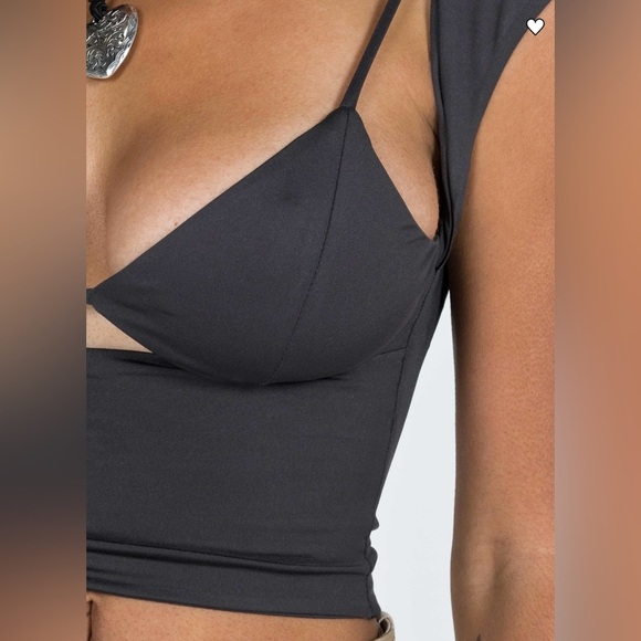 Princess Polly Bolden Crop Top Black Sz 12 - Picture 4 of 11